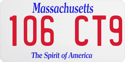 MA license plate 106CT9