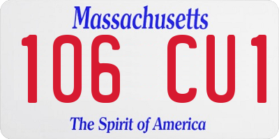 MA license plate 106CU1