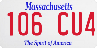 MA license plate 106CU4