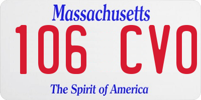 MA license plate 106CV0
