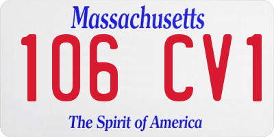 MA license plate 106CV1