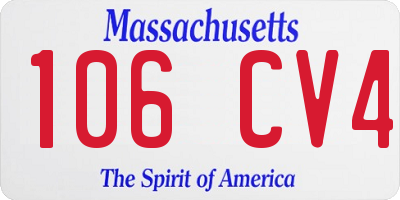 MA license plate 106CV4