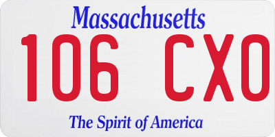 MA license plate 106CX0