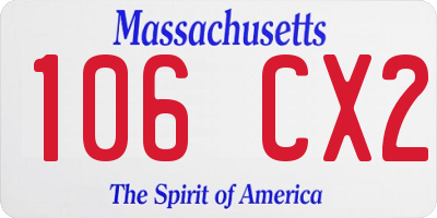 MA license plate 106CX2