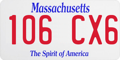 MA license plate 106CX6