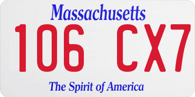 MA license plate 106CX7