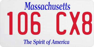 MA license plate 106CX8