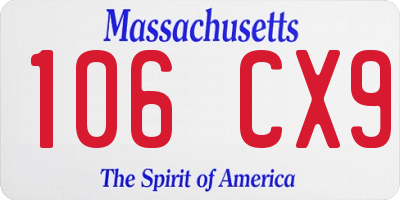 MA license plate 106CX9