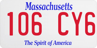 MA license plate 106CY6