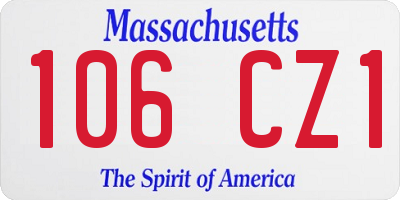 MA license plate 106CZ1