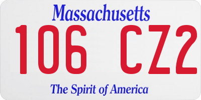 MA license plate 106CZ2