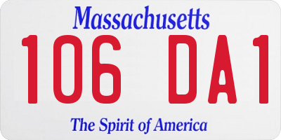 MA license plate 106DA1