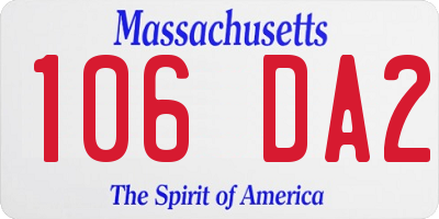 MA license plate 106DA2