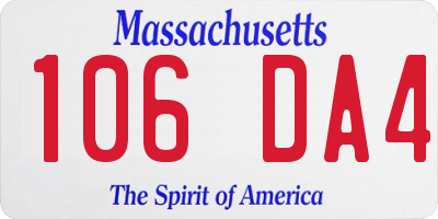 MA license plate 106DA4
