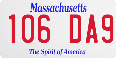 MA license plate 106DA9