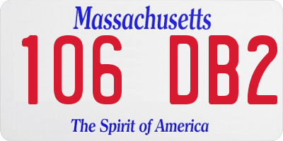 MA license plate 106DB2