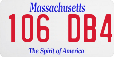 MA license plate 106DB4