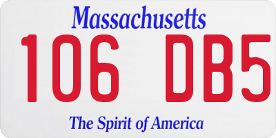 MA license plate 106DB5