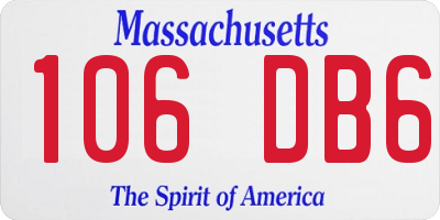 MA license plate 106DB6