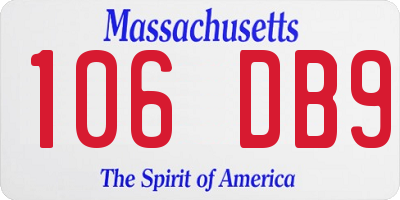 MA license plate 106DB9