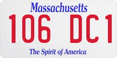 MA license plate 106DC1