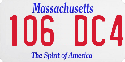 MA license plate 106DC4