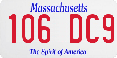 MA license plate 106DC9