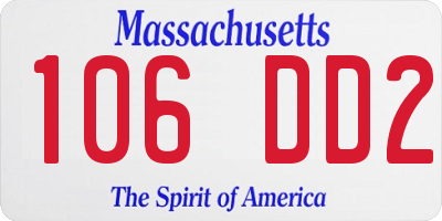 MA license plate 106DD2