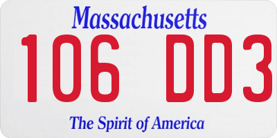 MA license plate 106DD3
