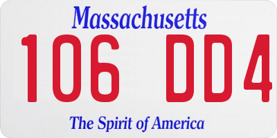 MA license plate 106DD4