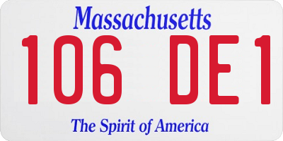 MA license plate 106DE1