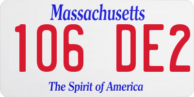 MA license plate 106DE2