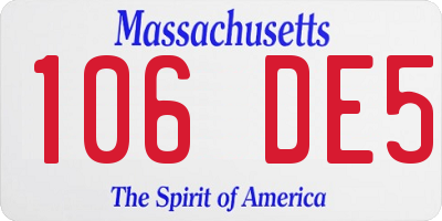 MA license plate 106DE5