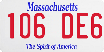 MA license plate 106DE6