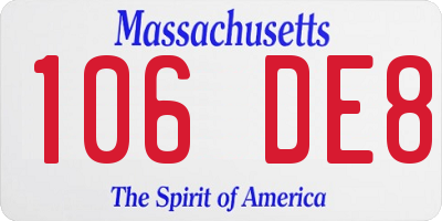 MA license plate 106DE8