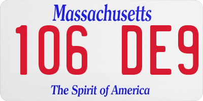 MA license plate 106DE9