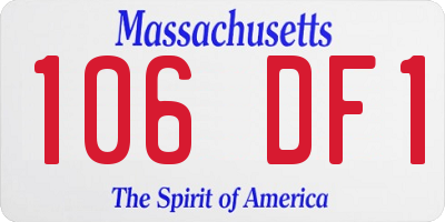 MA license plate 106DF1