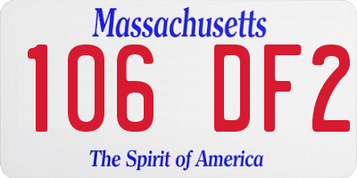 MA license plate 106DF2