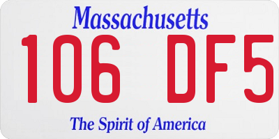 MA license plate 106DF5