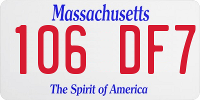 MA license plate 106DF7
