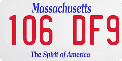 MA license plate 106DF9