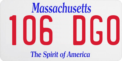 MA license plate 106DG0
