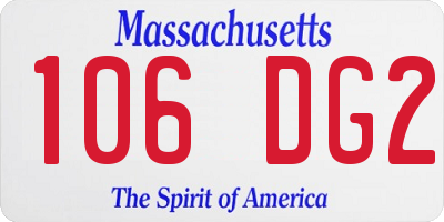 MA license plate 106DG2