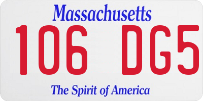 MA license plate 106DG5