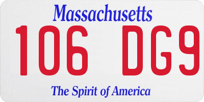 MA license plate 106DG9