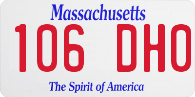 MA license plate 106DH0