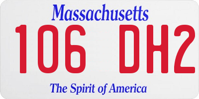 MA license plate 106DH2