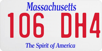 MA license plate 106DH4