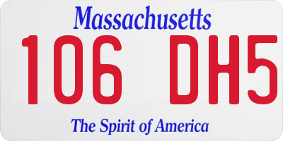 MA license plate 106DH5