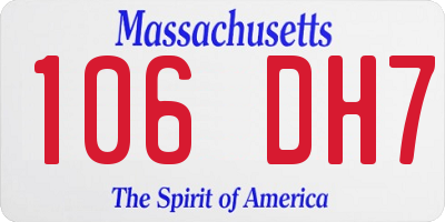 MA license plate 106DH7